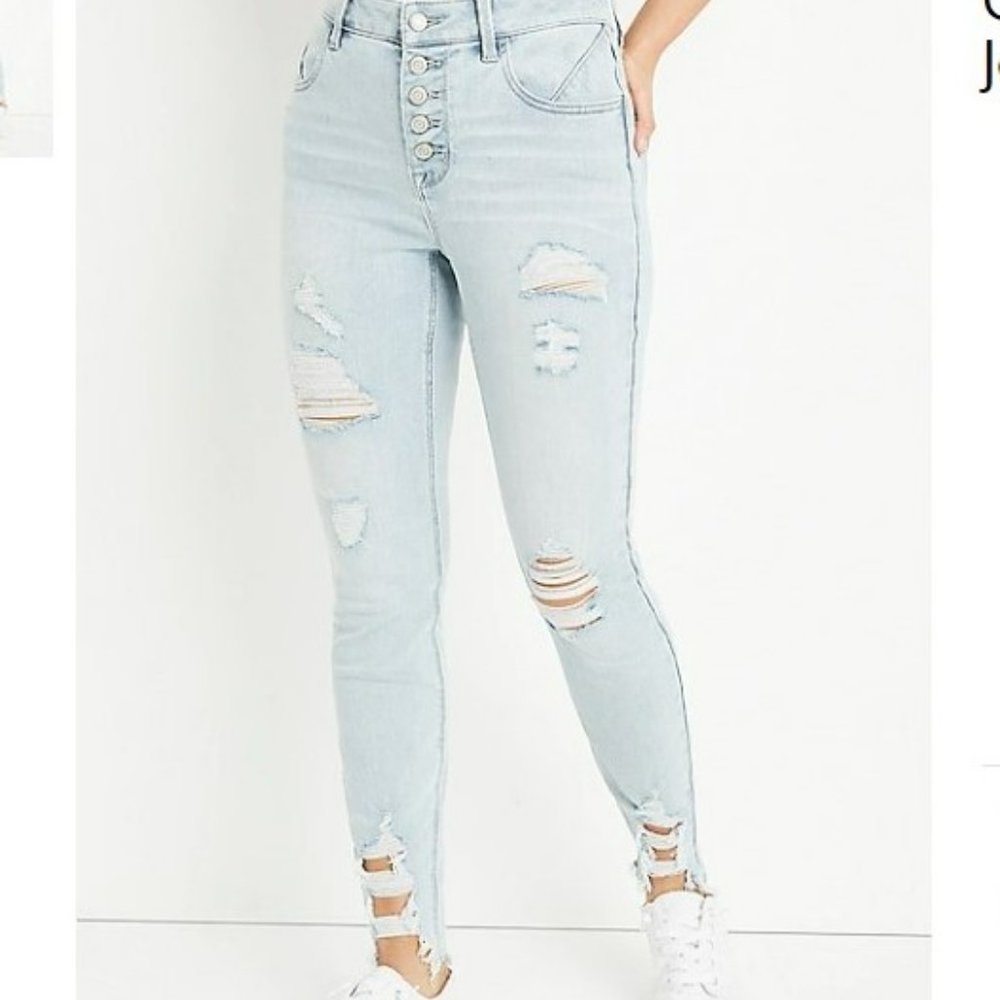 NWT High Rise Ripped Jegging XL Long